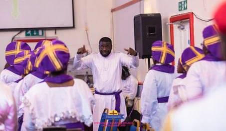 Choir ministering during service
